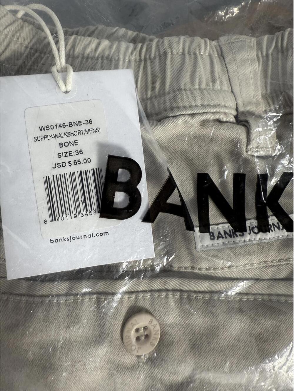 NWT Banks Journal Supply Walkshort Bone Men's Size 36 - Picture 4 of 8